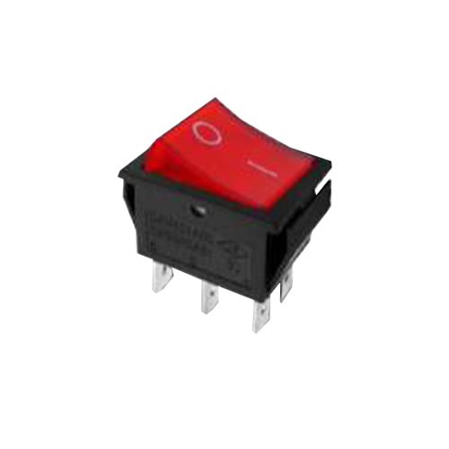 LLAVE TECLA MINI 2P ROJA ON-OFF 6A 220V