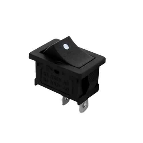 LLAVE TECLA MICRO 2P NEGRA ON-OFF 3A 220V