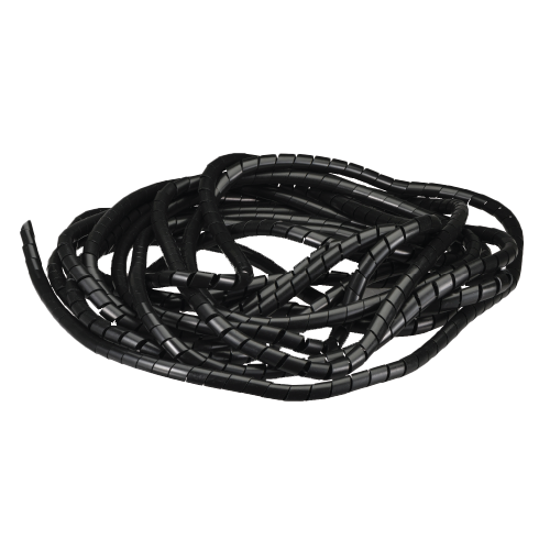 CINTA HELICOIDAL PLÁSTICA NEGRA DE 10 mm X10 MTS