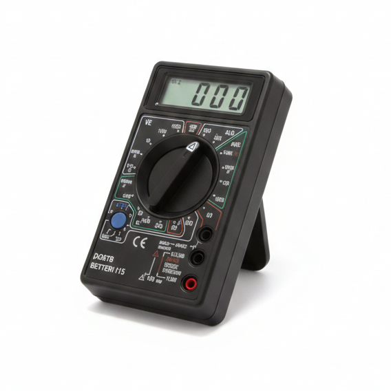 MULTIMETRO DIGITAL 9V. PROBADOR DE TRANSISTORES Y DIODOS. BUZZER