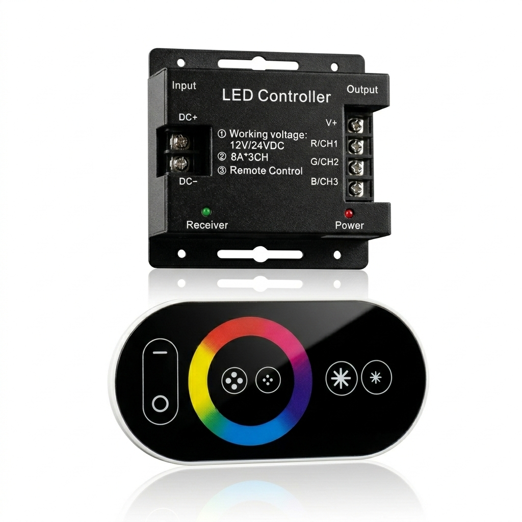 CONTROLADOR RGB 12V 3X6A ANODO COMUN TOUCH RF
