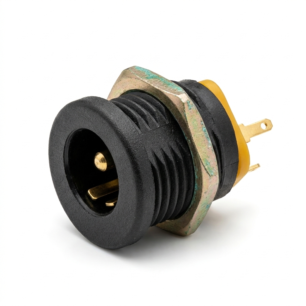 CONECTOR JACK DC 2.1MM C/CORTE PLAST. P/CHASIS C/T