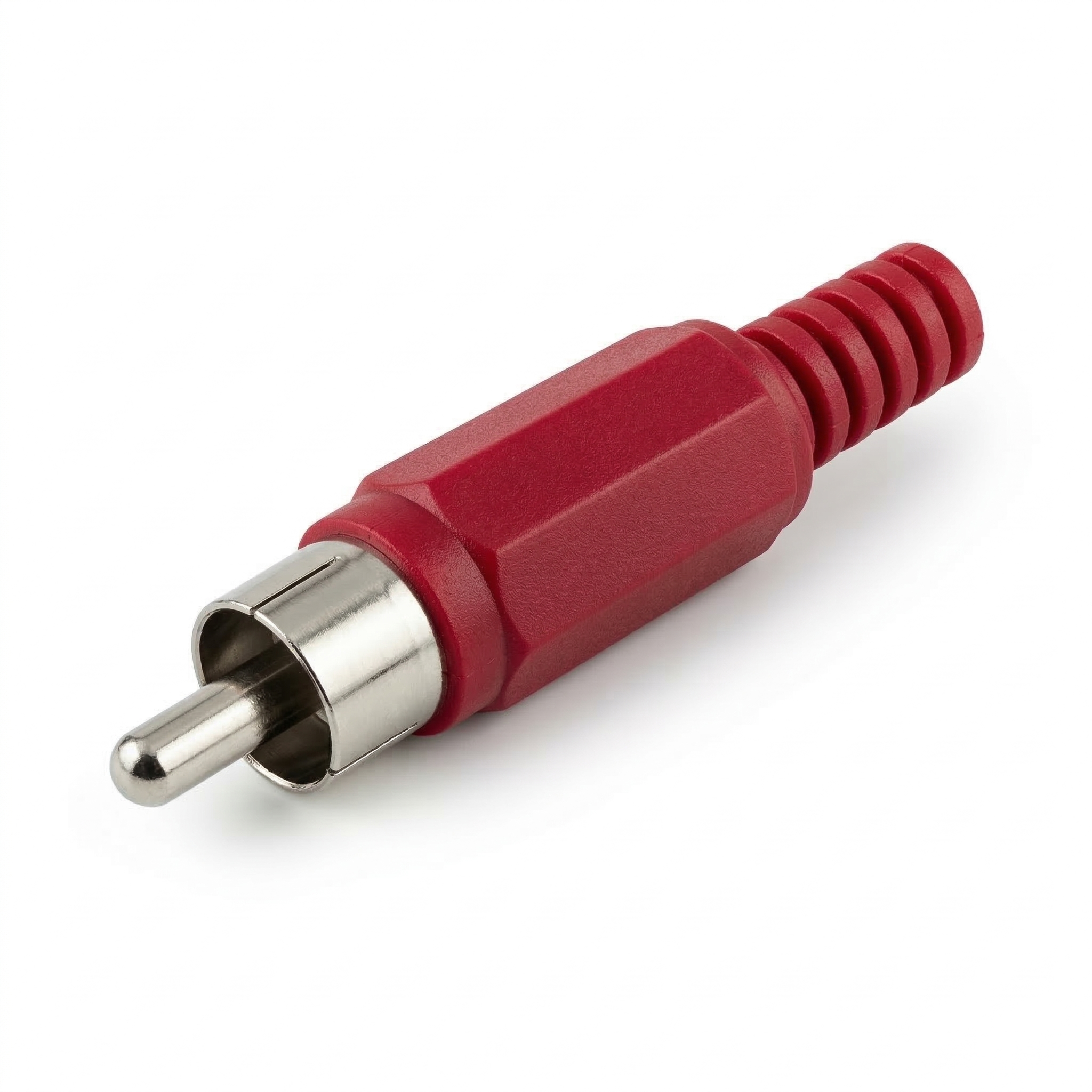 FICHA RCA MACHO PLASTICO ROJO