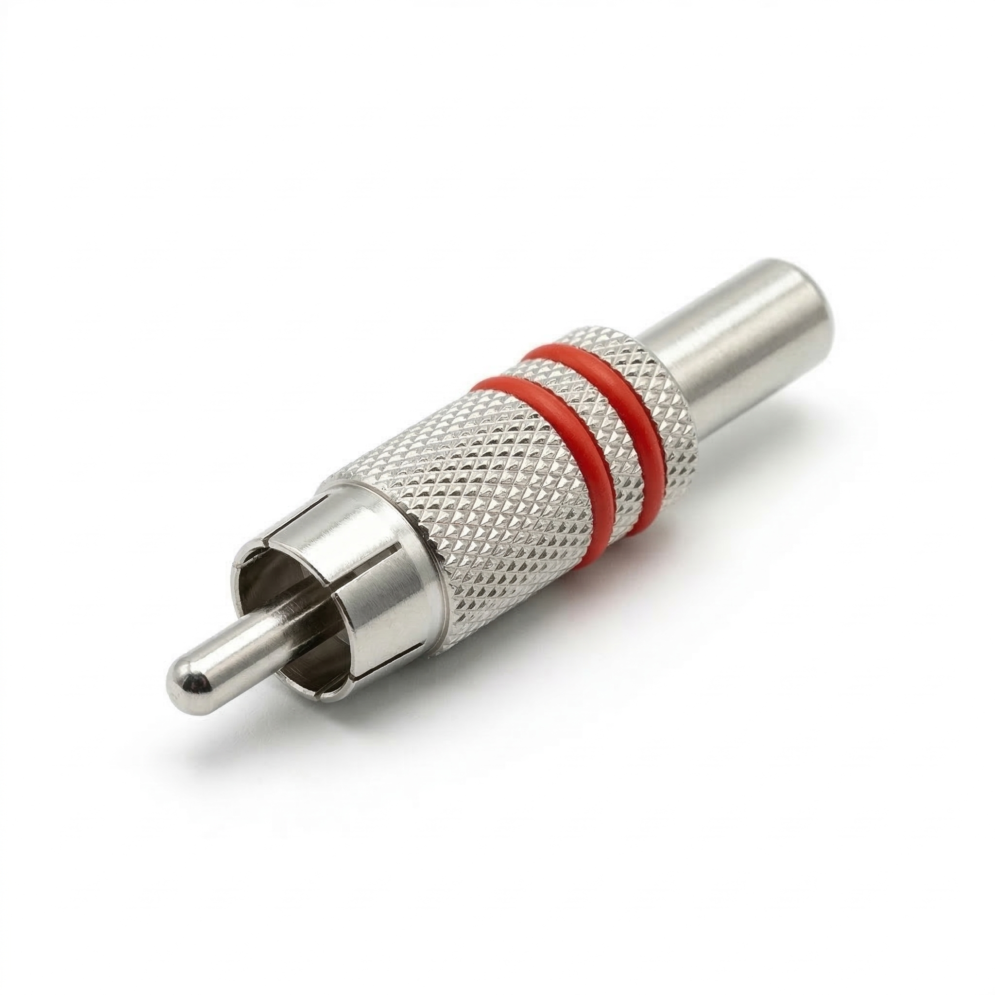 FICHA RCA MACHO METAL ROJO