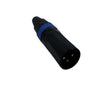 CONECTOR CANON MACHO PARA CABLE 3P (XLR) METALICO NEGRO/AROAZUL