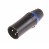 CONECTOR MACHO XLR P/CABLE 3P ARO AZUL