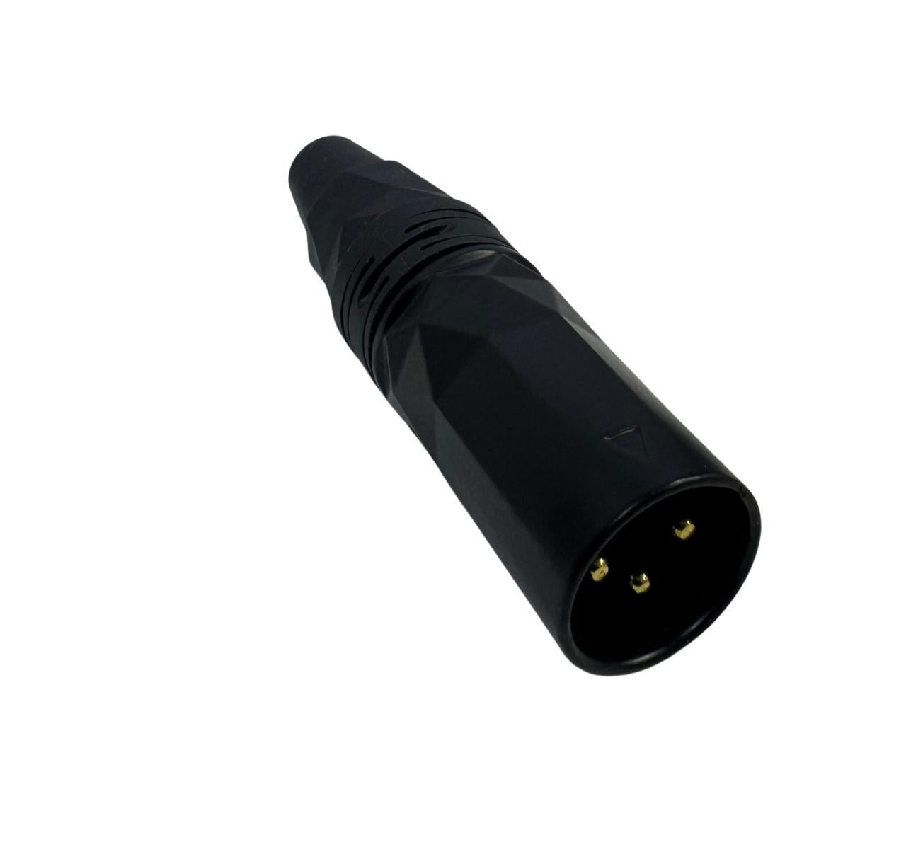 CONECTOR MACHO XLR P/CABLE 3P ARO NEGRO