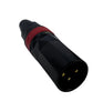 CONECTOR CANON MACHO PARA CABLE 3P (XLR) METALICO NEGRO/AROROJO