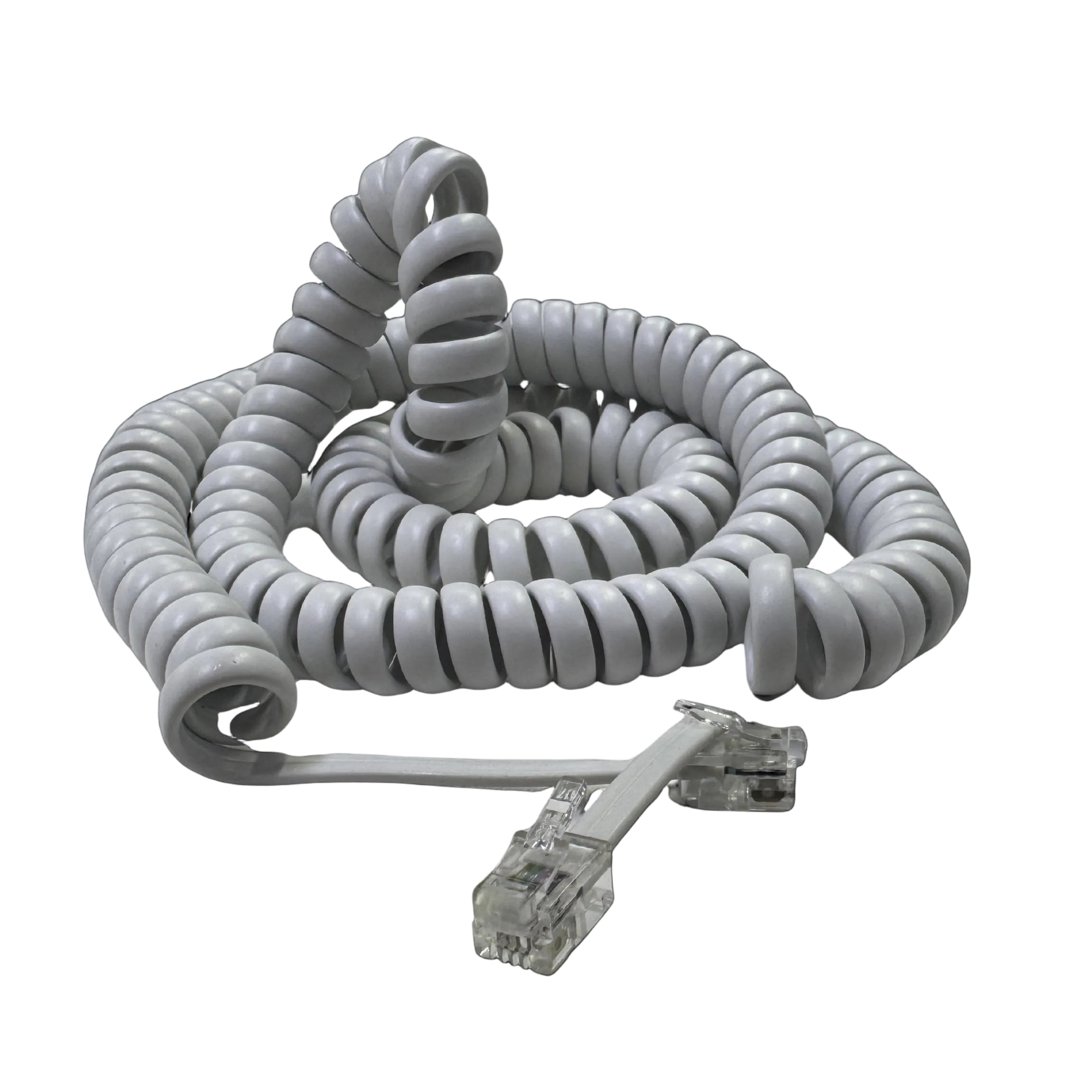 CABLE TELEFONICO ESPIRALADO BLANCO DE 2mts