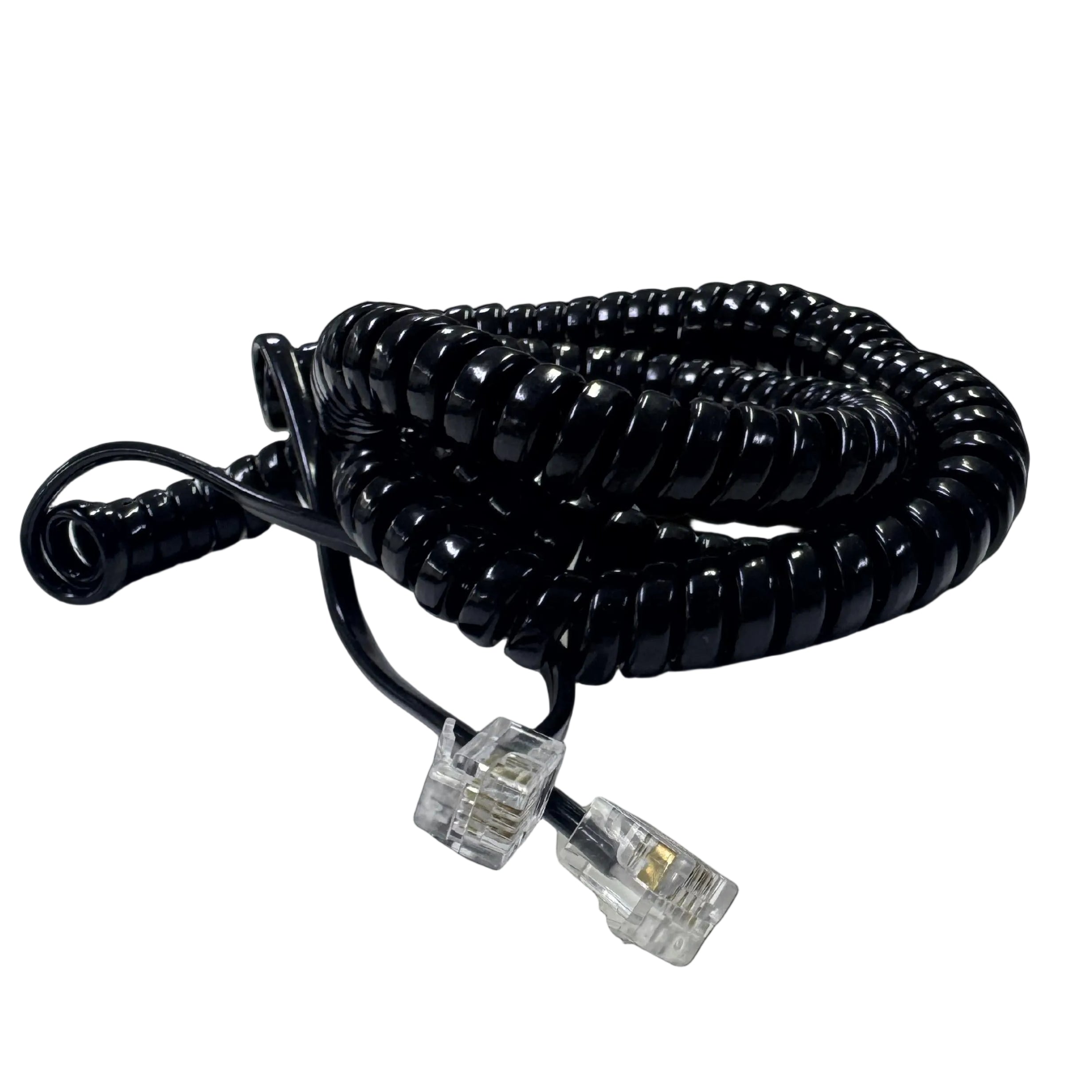 CABLE TELEFONICO ESPIRALADO NEGRO DE 2mts