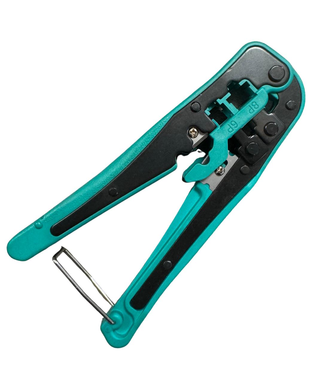PINZA CRIMPEADORA METALICA PARA RJ45 / 12 / 11 PELA Y CORTA CABLE
