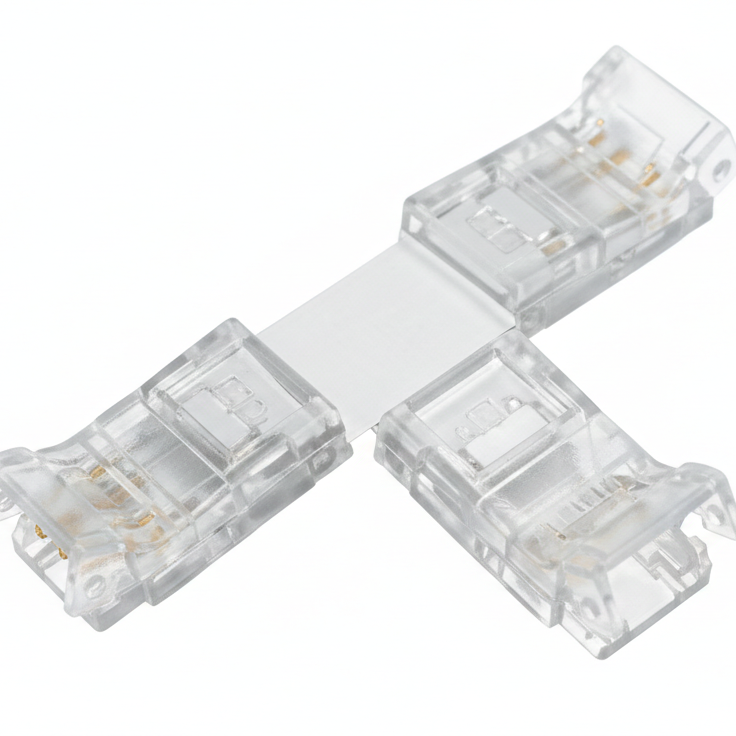 CONECTOR PARA TIRA LED COB 8MM FORMA T
