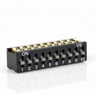 DIP SWITCHS RECTO BAJO PERFIL 10 POSICIONES DESLIZANTE