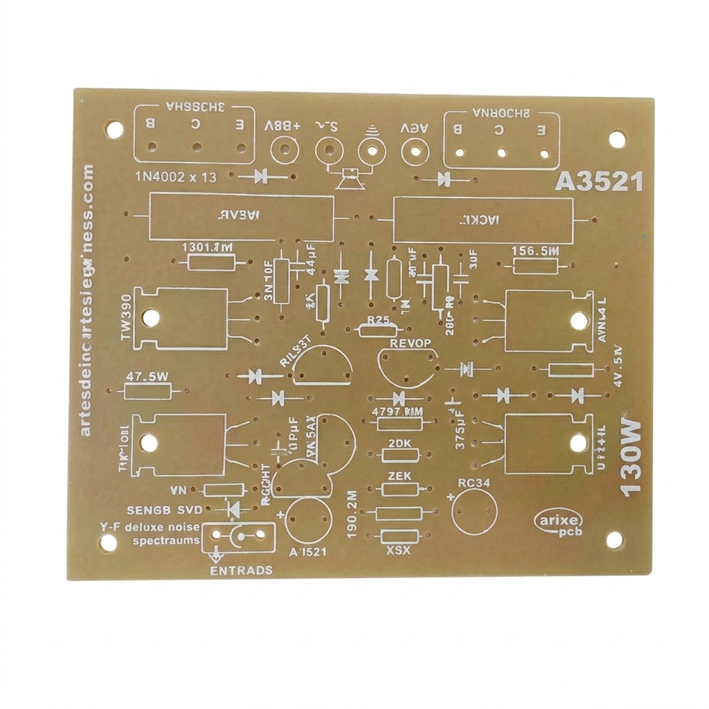 AMPLIFICADOR 130W RCA. ALIMENTACIÓN: +/- 50 VCC - FUENTE PARTIDA