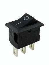 LLAVE TECLA RECTANGULAR 3P NEGRA ON-ON 15A 220V