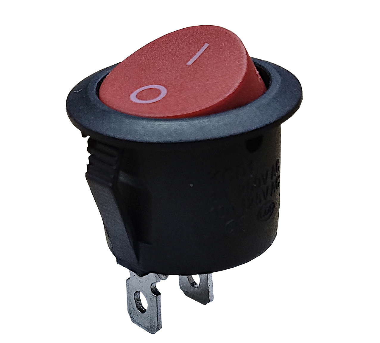 LLAVE TECLA REDONDA 2P ROJA ON-OFF 6A 220V