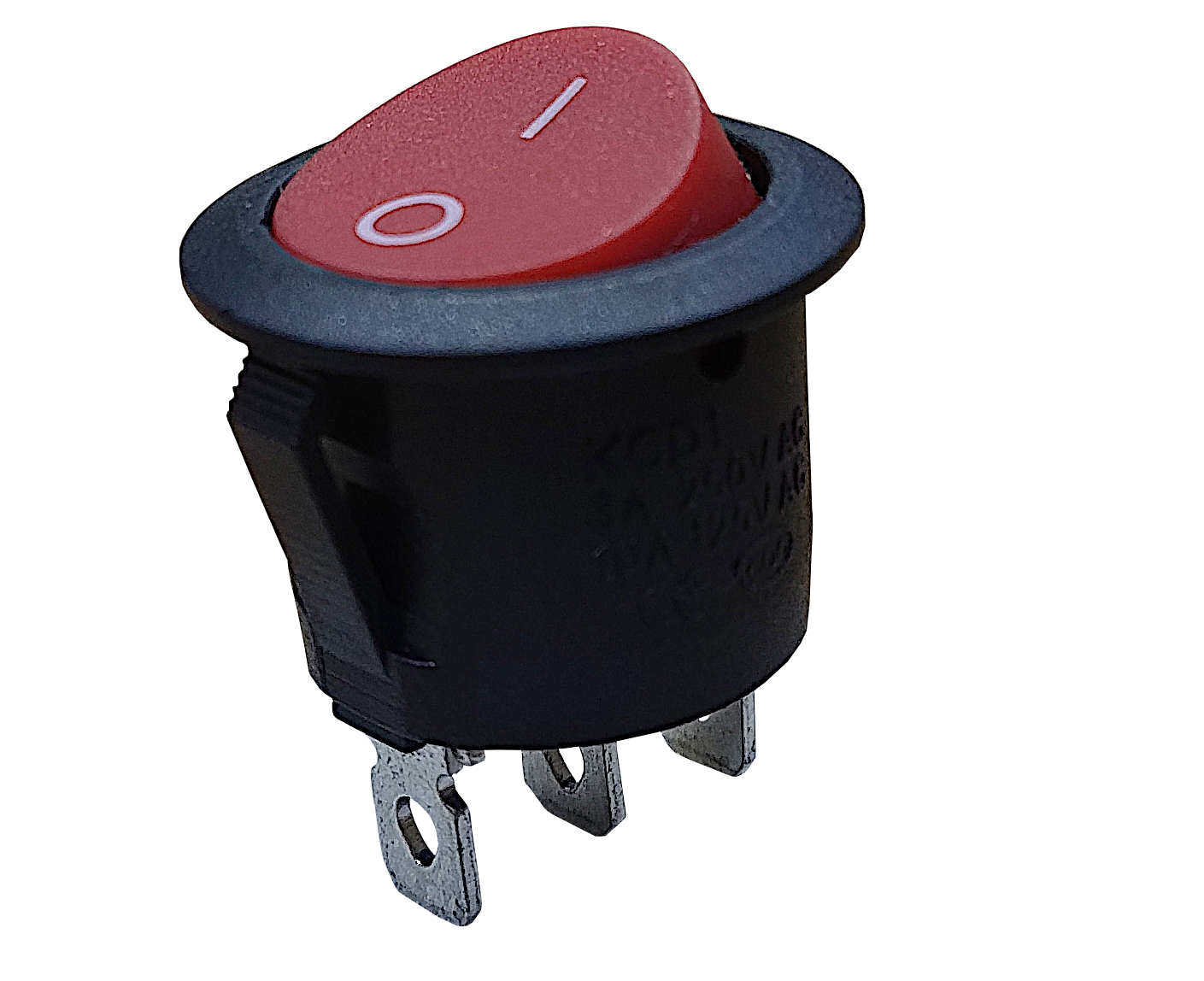 LLAVE TECLA REDONDA 3P ROJA ON-ON 6A 220V