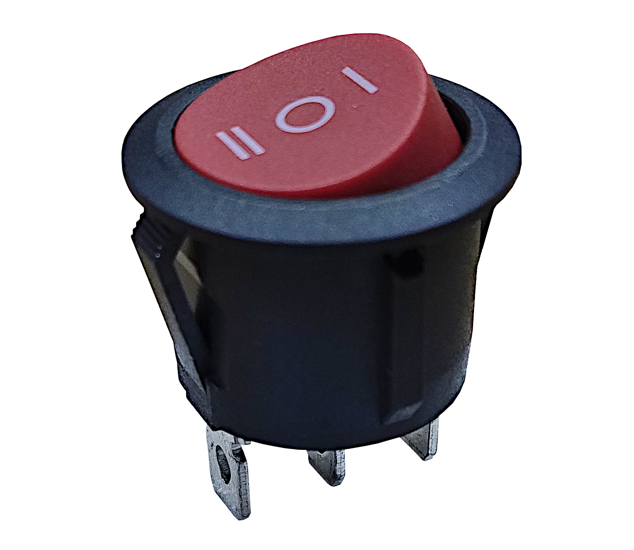 LLAVE TECLA REDONDA 3P ROJA ON-OFF-ON 6A 220V