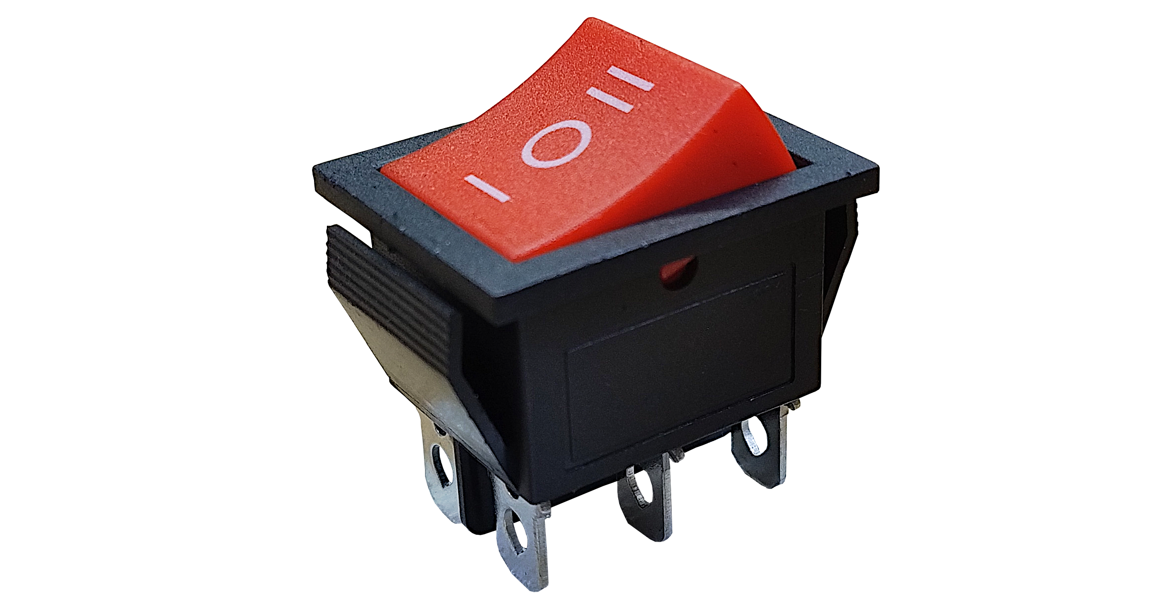 LLAVE TECLA CUADRADA 6P ROJA ON-OFF-ON 16A 220V