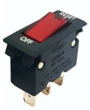LLAVE TECLA 3P ROJA ON-OFF 10A 220V CON LUZ