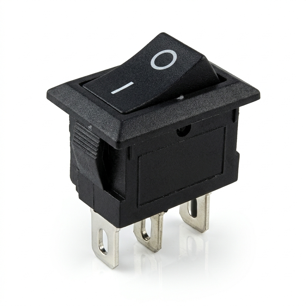 LLAVE TECLA MICRO 3P NEGRA ON-ON 3A 220V