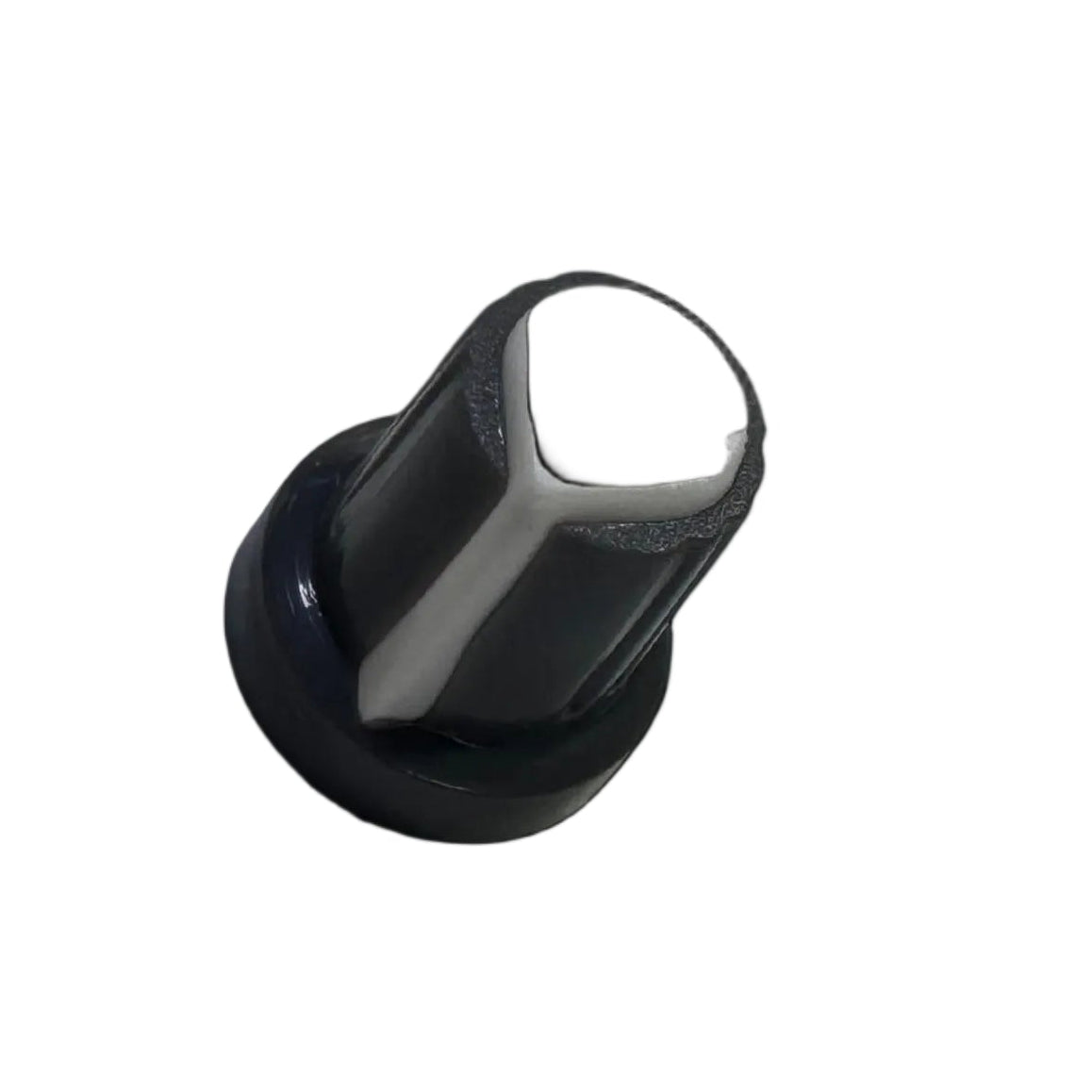 PERILLA PLASTICA BLANCA EJE 15MM ESTRIADO H 16,5