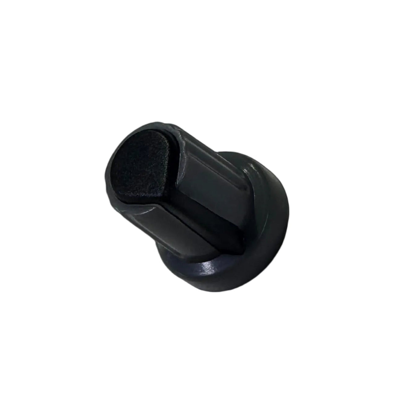 PERILLA PLASTICA NEGRA EJE 10MM ESTRIADO H 17