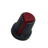 PERILLA PLASTICA ROJA EJE 15MM ESTRIADO H 16,5