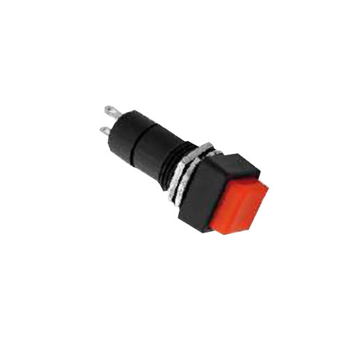PULSADOR C/RET. CUADRADO ROJO 3A 250V