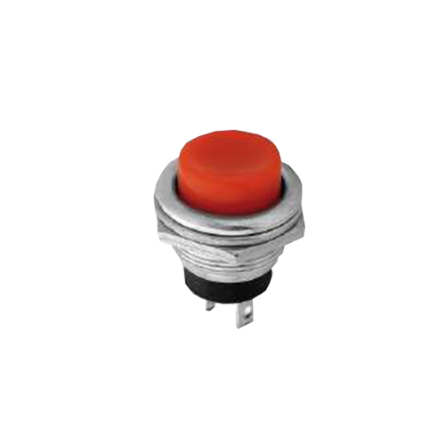 PULSADOR REDONDO ROJO METALICO NORMAL CERRADO 3A 250V