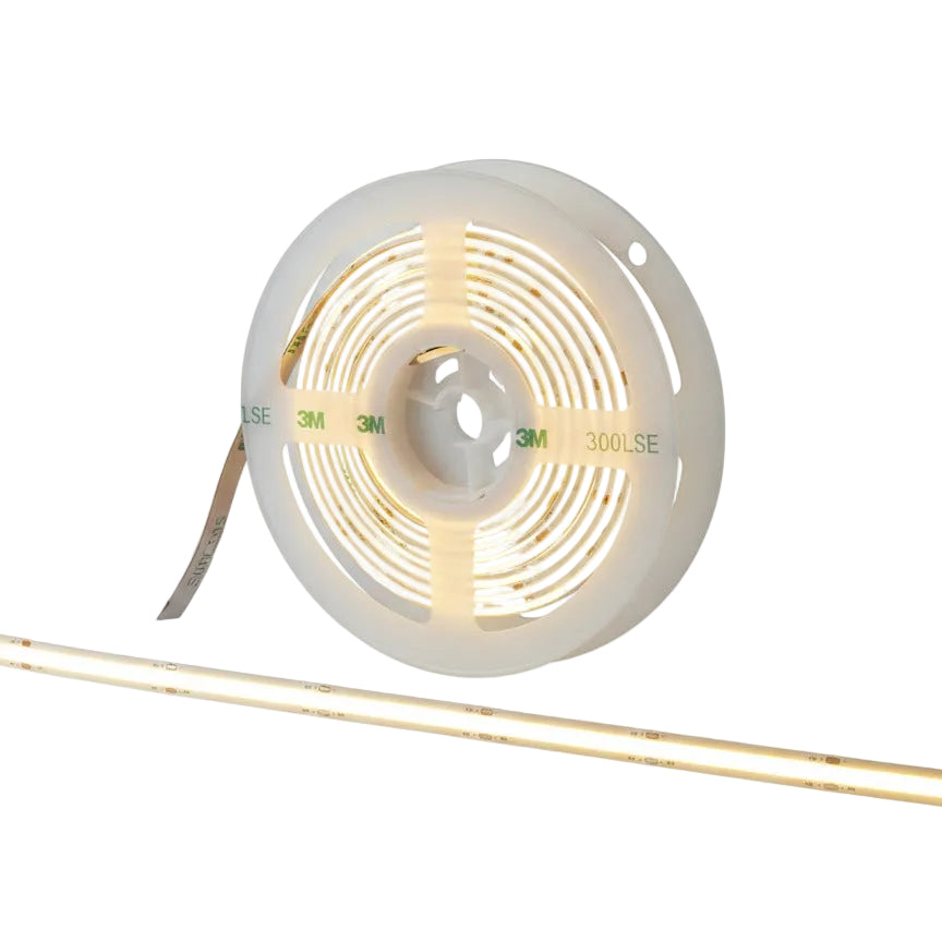 TIRA DE LEDS COB IP65 X 5 MTS COLOR BLANCO CALIDO 11W X MT