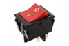 LLAVE TECLA CUADRADA 4P ROJA ON-OFF 16A 220V